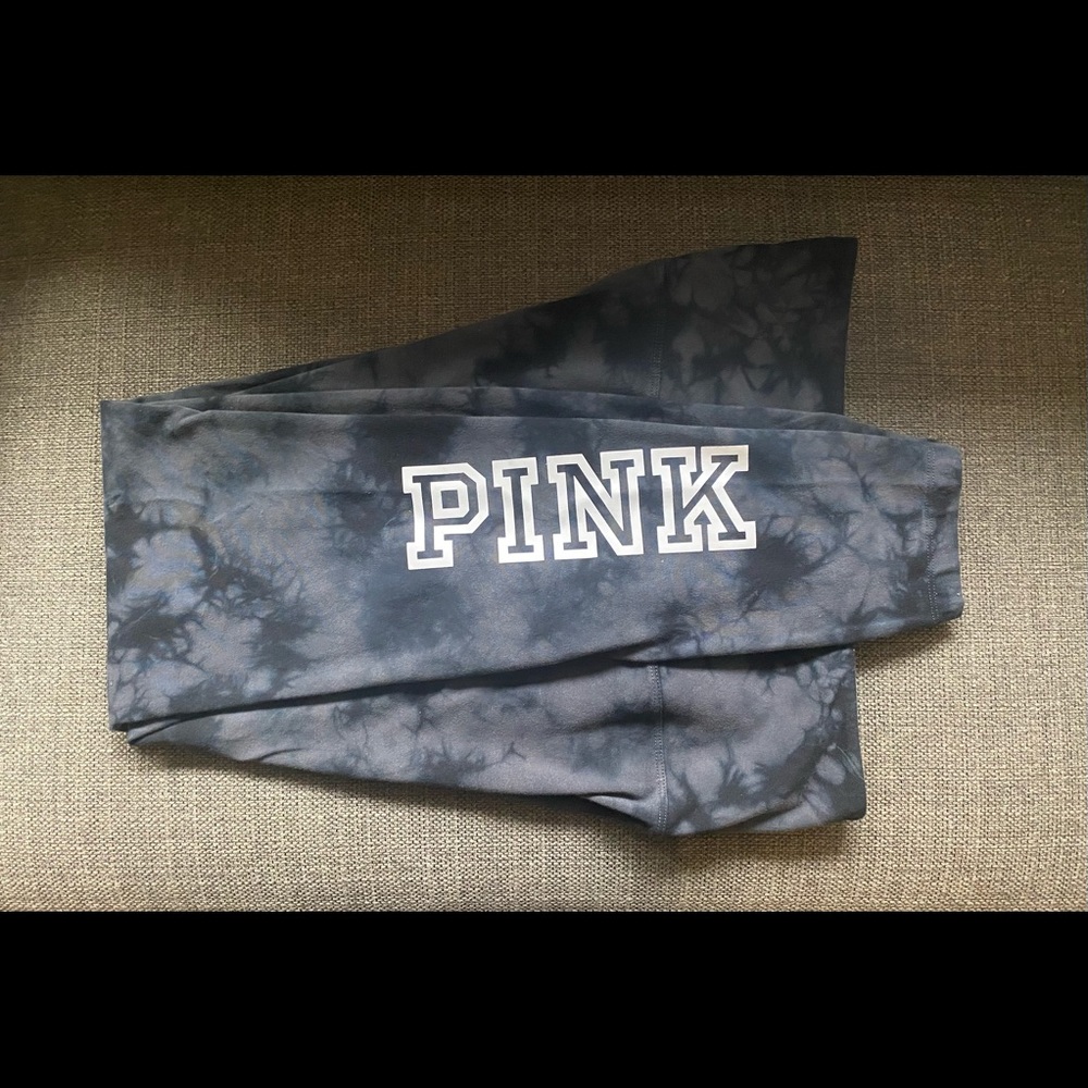 VS PINK- Black tie dye Yoga leggings